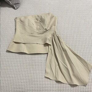 Zara Cream Strapless Top